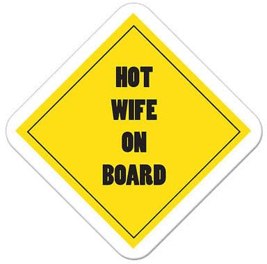 Hot Wife On Board K1497 Autoaufkleber Sticker Aufkleber 12 cm | On-Board-/An-Bord-Motiv; selbstklebende Folie für Fahrzeug und glatte Oberflächen