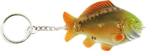 Farbige Fisch Schlüsselanhänger Smiley Karpfen Karpfen Lächeln Fisch Schlüsselanhänger Angeln Geschenk Angeln Fischer, Fröhliche Farben, Einheitsgröße