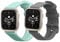 kwmobile Straps Compatible with Garmin Venu Sq 2 Music/Sq 2 Straps - 2x Replacement Silicone Watch Bands - Smartwatch or Fitness Tracker - Grey/Mint