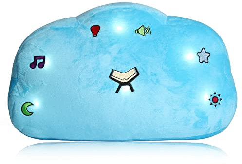 Fdit Blaues Koran-Kissen in Wolkenform, LED, Niedliche, Weiche Kinderzimmer-Dekoration