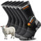 Niorasen Merino Wandersocken Herren Damen, Sommer Outdoor Socken Trekkingsocken, Merinowolle Socken, Sportsocken Laufsocken Tennissocken Arbeitssocken Atmungsaktiv Anti-Blasen & Gepolstert 3 Paar