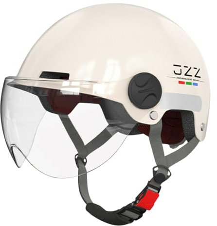 ACMEDE Casque de Scooter Vélo Casquette avec Bande réfléchissante, Casque Trottinette Electrique Adulte, Casque Vélo Casque Skate avec visière HD pour Adultes Et Jeunes 55-63CM