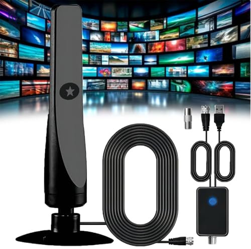 Rewave TV Antenna 2024 - Indoor Cable Antenna With Signal Booster, Supports 4K Full HD Smart TV (1PCS)