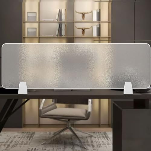 Serenitison Thekenaufsteller Trennwand,Trennwand Schreibtisch,Schallwand aus Acryl,Mattierte,Durchscheinende Trennwand,für Rezeption,Shop,Besprechung,Schreibtisch,Stoß,Bruchsicher,Dicke 4 mm