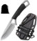 WUSANNA Cuchillo de Cuello,Neck Knife,Cuchillo Mini Outdoor,Pequeño Cuchillo de Hoja Fija Cuenta,Viene Con Funda de Plástico,Cadena de Bolas Y Bolsa para Defensa Personal En Exteriores