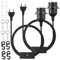 Getyjoe 2 Stück E27 Lampenfassung mit Kabel Lampenaufhangung E27 Fassung mit Schalter und Stecker Glühbirnen Fassungen für Lampenaufhängung Wohnzimmer Schlafzimmer Küche (5m Schwarz)