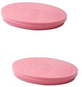 Amosfun Torte Drehplatte 2st Drehbarer Tortenständer Kuchen Drehteller Cake Turntable Tortenständer Mit Grad Drehung Tortenständer Für Professionelle Kuchen-Dekoration Kuchenschleuder Rosa