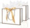 AMFUN Geschenktüten, 2 Stück Papiertüten mit Schleifenbändern + 2 Grußkarten + 4 Seidenpapier, Kreuzbodenbeutel, Geschenktaschen Groß mit Henkel für Geburtstag Hochzeit Feier Party