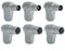 TECHZOCO Pack de 6 Conectores Coaxiales Tipo IEC para cable de antena de TV, conectores CEI acodado blindado, 3 conectores macho + 3 conectores hembras, 6.9mm diámetro, 6 unidades