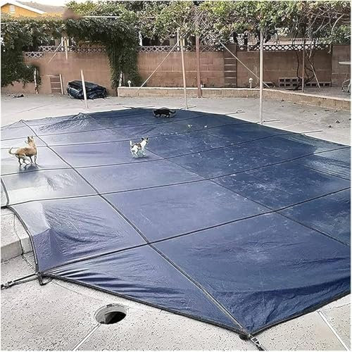 AVLLSO Poolabdeckung Runde Pool-Sicherheitsabdeckung mit Ankern, Messingfedern, Haken-Werkzeugsatz, Winter-Inground-Pool-Schutz, Grünes Netz(6m/20ft)