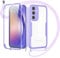 Woijrly Collier Coque pour Samsung Galaxy A54 5G avec Protecteur D'écran Intégrée,360 Degrés Transparent Réglable Étui Cordon Housse Antichoc Anti-Rayures Tactile Deux Couches Protection Etui-Violet