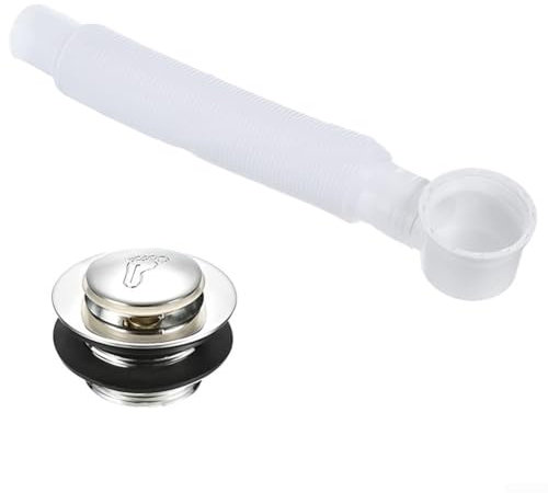 Entgoinggo Bonde de baignoire en laiton avec bonde et siphon