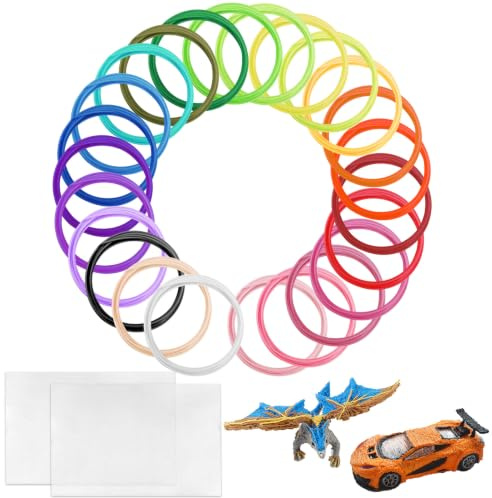 3D Stift Filament PLA 1,75 mm,3D Pen Filament,24 Farben, je 3M Insgesamt 72M,3d Stift Farben Nachfüllpacks 3D Stift Zubehör Filament Kompatibel mit 3D Drucker stift (ohne 3D Stift)