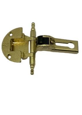 Cerniera per Ante con Battuta – Scodellino Foro Ø35 mm – Chiusura con Cricchetto a Molla – Cerniera per Mobili da Cucina, Armadi e Pensili – Installazione Parziale o Totale Incassata (4, oro)