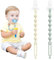 WeSweet Dummy Clips, Silicone Soother Clips for Baby Girls and Boys Gifts(2, Beige/Green)