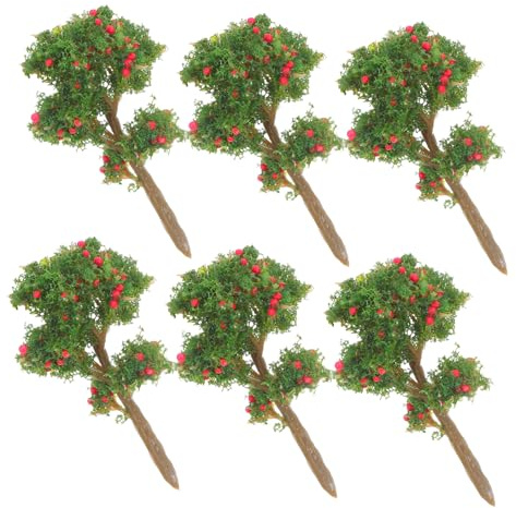 BESTonZON 6pièces Arbres Pommiers Artificiels Miniatures pour Décoration De Jardin Miniature DIY Faux Arbres Pomme Réalistes Mousse pour Maquette Décor De Table De Sable Et Ambiance