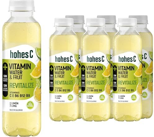 hohes C Vitamin Water Revitalize - Limón y Lima - Bebida Refrescante - Pack de 6 (6x0,5L)