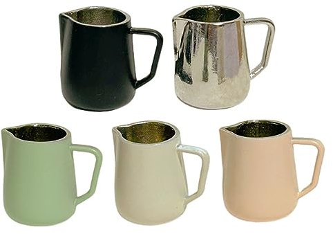 Milisten 5Pezzi Mini Tazze Colorati Per Decorazione Micro Casa Resistente e Delicato Mini Brocche Latte Per Creazioni Latte Art