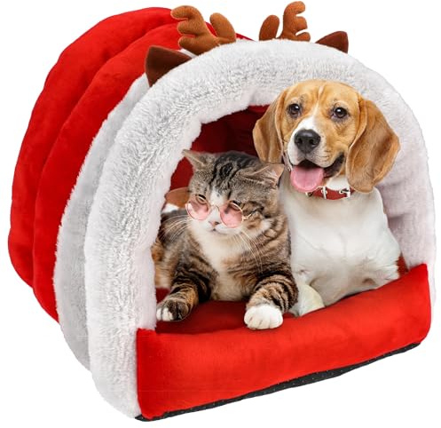 JUMI WEIHNACHTSNEST für Tiere Katze Hund WEICH Kissen Weihnachtsmann 40x40