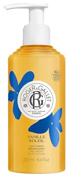 Roger&Gallet - Lait Corps Bienfaisant Vanille Soleil - Lait pour le Corps Hydratant et Nourrissant - Notes Solaires et Ambrées de Vanille, Jasmin et Ylang-Ylang - Enrichi en Beurre de Karité - Végan