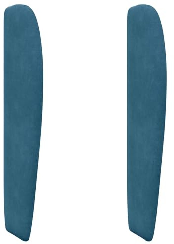 vidaXL Kopfteil Ohr Blau 80 x 23 x 6 cm Samt, Moderner Bettkopf, Samt Eleganz für schicke Innenausstattung, Wellen Design, schaumstoffgepolstert