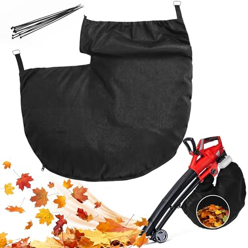 Enhon Fangsack Ersatzfangsack für Laubsauger, kompatibel mit Einhell GE-CL 36 Li E-Solo, Laubsaugerbeutel Laubsack mit eckigem Anschluss, Vliesstoff, Reißverschluss für Gartenabfälle, 10 Kabelbinder