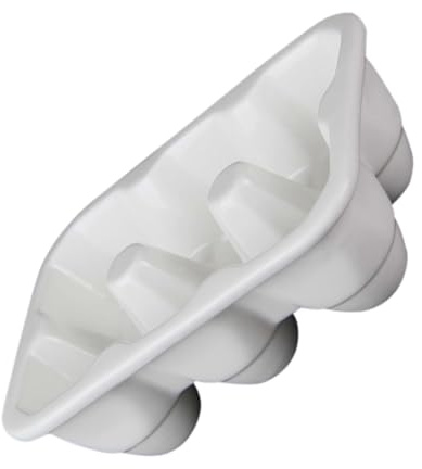 Zerodeko Boîte à Œufs Design Compact et Classique 6 Compartiments en Céramique Blanche Protège et Maintient Œufs pour Réfrigérateur