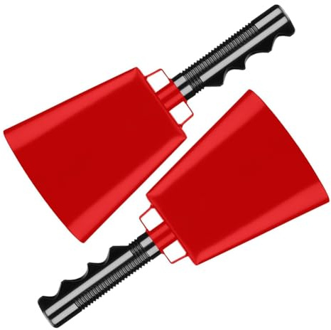 Hipzeepo Stahl 2er-Pack 9- Kuhglocken - Lautstarke Geräuschmacher Ideal für Sport, Partys, Schulveranstaltungen
