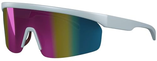 BEZLIT Sport Sonnenbrille Herren Damen verspiegelt UV Protect Fahrradbrille Radbrille Freizeitbrille für Biken Skaten Outdoor (Withe Red)