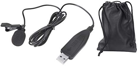 lvifloae Microphone USB Portable à Pince Microphone d'enregistrement de conférence omnidirectionnel avec Noyau de Micro de qualité supérieure Câble blindé en cuivre Durable de 1,5 m Clip