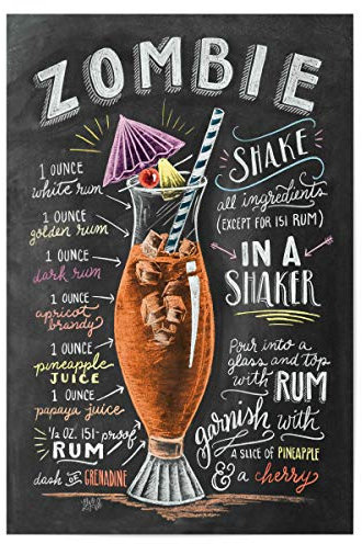 artboxONE Poster 30x20 cm Cocktails Typografie Zombie Cocktail - Bild Zombie Cocktail Juice