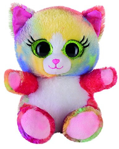 Bauer Spielwaren Blickfänger Glitter Lashy Katze Plüschtier: Kuscheltier mit Glitzer-Katzen-Augen, ideal auch als Smartphone-Halter, 15 cm, bunt (14239)