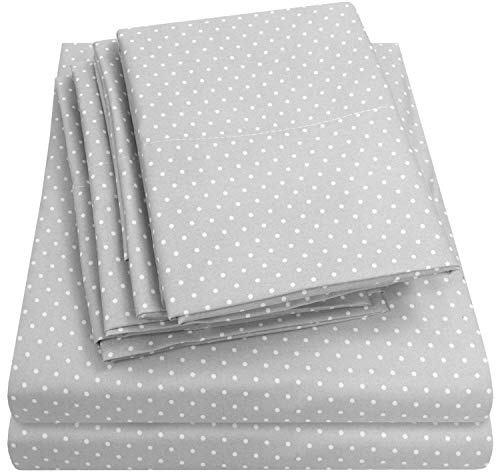 Sweet Home Collection 6 Piece Bed Sheets 1500 Thread Count Deep Pocket Fine Set mit tiefen Taschen aus Mikrofaser, extra Kissenbezüge, Grau, Queen, 6