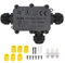 IP68 Waterproof Junction Box, HUYU 3-Way Outdoor Cable Connectors with 3 Cable M20 Gland Wire Connector Electrical Junction Box for 5-12MM Diameter Cable, 3 Pin Terminal, Black