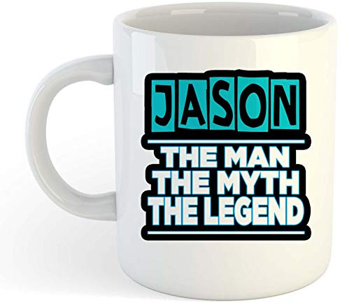 grabmybits Jason - The Man, The Myth, The Legend Mug - Name Personalised Funky Gift