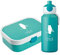 4ou Design Mepal Set Brotdose & Trinkflasche personalisiert mit Namen – Silhouette Eule türkis – Auslaufsicher, Bento Einsatz rausnehmbar, inkl. Snackgabel – BPA frei – Geschenk für Kinder