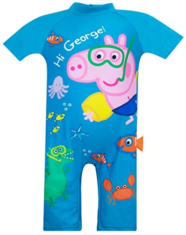 Peppa Pig Boys George Pig Swimsuit Blue Age 18 to 24 Months