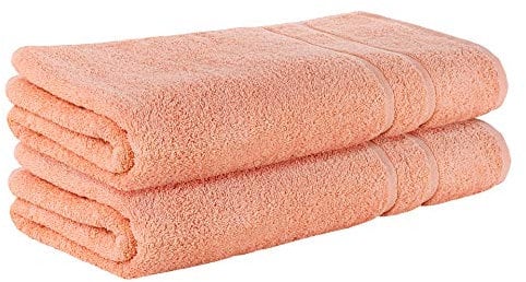 StickandShine 2er SET Premium Frottee Saunatuch 80x200 cm in peach in 500g/m² aus 100% Baumwolle
