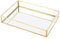 Rectangular Phnom Penh Bandeja de Almacenamiento de Vidrio Bandeja de Oro Espejo Rectángulo Bandeja de Espejo Puede Contener Perfume Joyería Cosméticos(S)