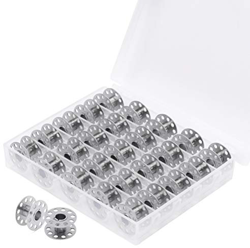 kuou 25 Pieces Sewing Machine Bobbins, Empty Metal Bobbins Spool Sewing Spools with Storage Case for Brother, Toyota, Singer, Janome, Kenmore