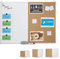 Relaxdays Tableau Blanc combiné 2 en 1, Panneau en liège, magnétique, Cadre en alu, Rangement, 90x120 cm, Blanc/Naturel