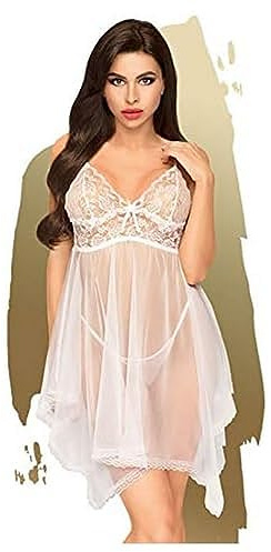 Penthouse, Babydoll, Negligee, verschiedene Größen, Dessous, 'Naughty doll', 2 Teile, weiß, Größe:L-XL