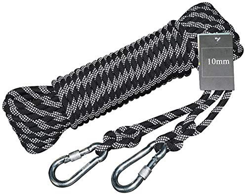 ZHWNGXOlian Multifunktionales Reflektierendes Führungsseil Outdoor Camping Zeltbindungsausrüstung Seil (schwarz, 10 Mm)(Size:25M)