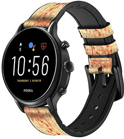 Innovedesire Canada Flag Old Vintage Smart Watch Armband aus Leder für Fossil Hybrid Smartwatch Nate, Hybrid HR Latitude, Hybrid Smartwatch Machine Größe (24mm)