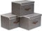 OUTBROS Aufbewahrungskörbe mit Deckel, 45 x 30 x 30 cm Aufbewahrungsboxe,3 Stück regalkörbe, stoffboxen aufbewahrung für Kleidung,Grau ST02GL3
