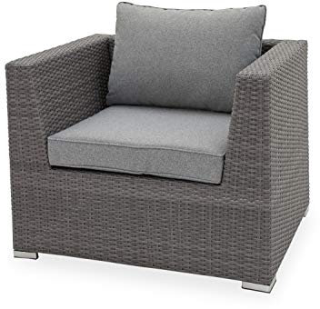 outdoor Loungesessel Rügen (BHT 102x75x86 cm) BHT 102x75x86 cm grau Einzelsessel Polstersessel Ledersessel