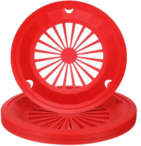 Cabilock 10pcs Reusable Plastic Paper Plate Holders Round Plastic Hollow Plate Holders Paper Plate Trays for Dinnerware Outdoor Picnic BBQ