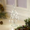 Lewondr Lampe LED Décorative en Forme de Sapin de Noël en Spirale avec Boules de Cristal, Ornement Noël Alimenté par Batterie/USB avec Guirlande Lumineuse pour Maison Bureau Chambre, Petit/Argent
