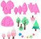 Rolin Roly 4 Pcs Leaves Silicone Mould Tree Mould Cake Fondant Candy Moulds Mini Pink Mold Silicone Baking Molds Decorating Tools DIY Chocolate Soap Making Polymer Clay Molds
