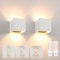 Klighten 2 Pack Wandleuchte mit Austauschbarer G9 LED Lampe Warmweiß 3000K, Aluminium LED Wandlampe Innen/Aussen Einstellbar Abstrahlwinkel aussenbeleuchtung für Wohnzimmer Garten, Weiß